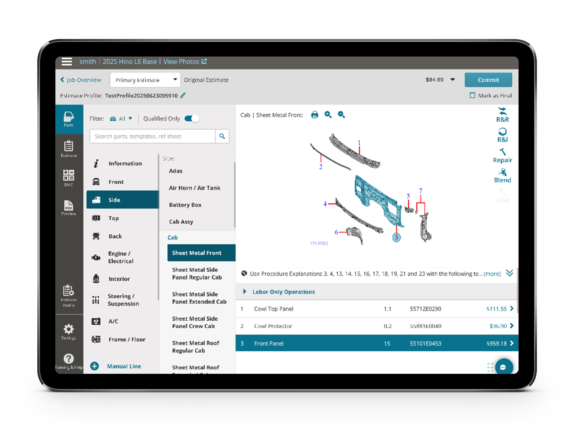 TruckMax on Tablet